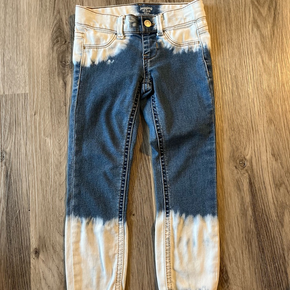 Jagging Blue and White Tie-Dye Jeans